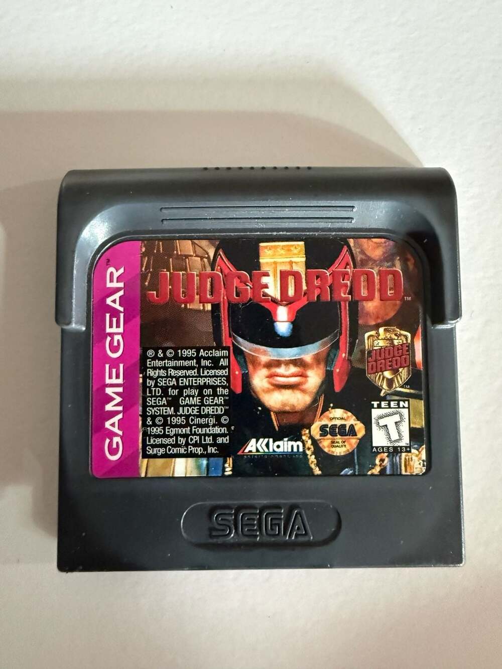 Judge Dredd Sega Game Gear Cartridge